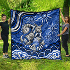 Personalized North Melbourne Kangaroos Footy Mascot Quilt Aboriginal Dot Art - Dreamtime Football Mascot