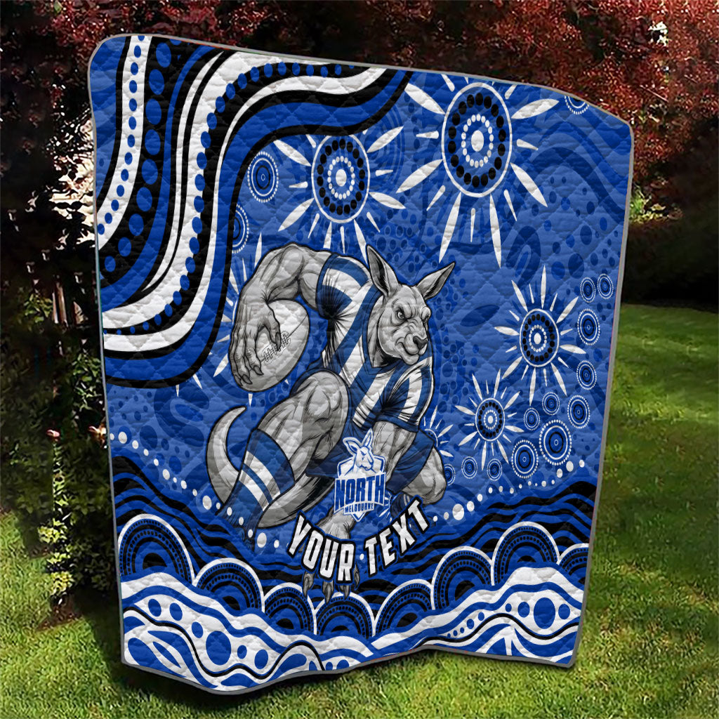 Personalized North Melbourne Kangaroos Footy Mascot Quilt Aboriginal Dot Art - Dreamtime Football Mascot