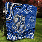 Personalized North Melbourne Kangaroos Footy Mascot Quilt Aboriginal Dot Art - Dreamtime Football Mascot