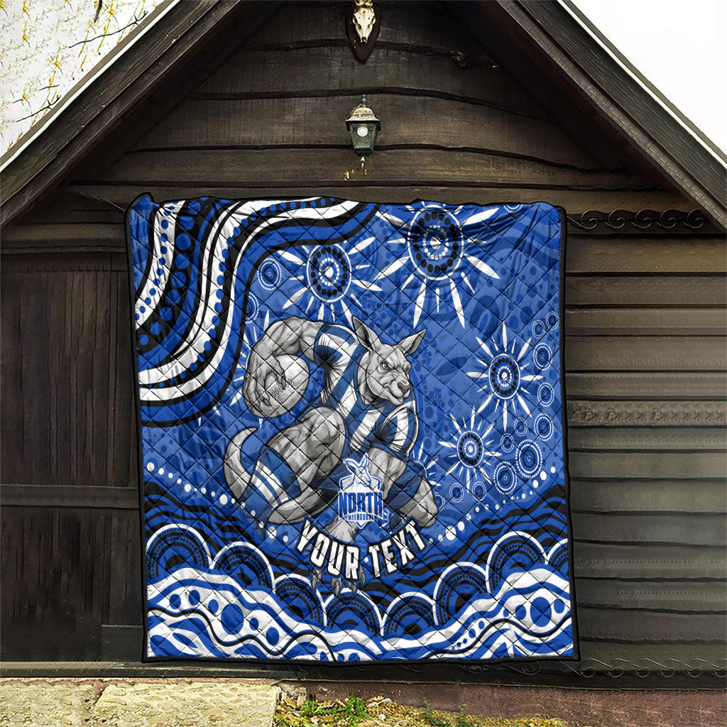 Personalized North Melbourne Kangaroos Footy Mascot Quilt Aboriginal Dot Art - Dreamtime Football Mascot