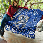 Personalized North Melbourne Kangaroos Footy Mascot Quilt Aboriginal Dot Art - Dreamtime Football Mascot