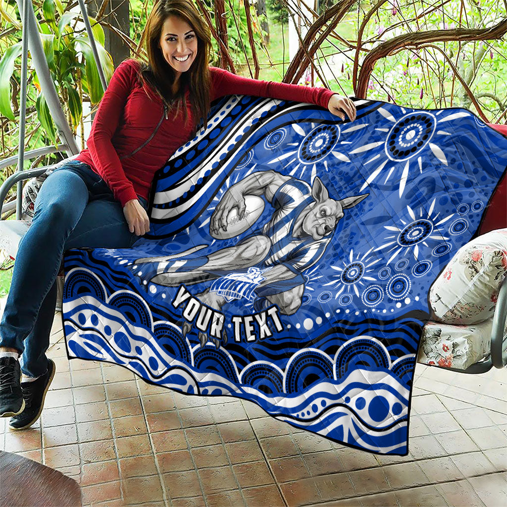 Personalized North Melbourne Kangaroos Footy Mascot Quilt Aboriginal Dot Art - Dreamtime Football Mascot