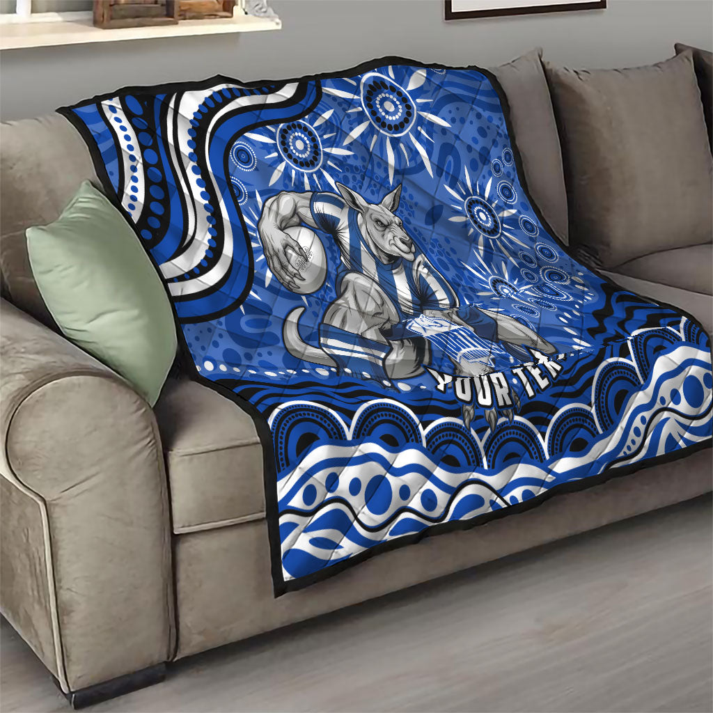 Personalized North Melbourne Kangaroos Footy Mascot Quilt Aboriginal Dot Art - Dreamtime Football Mascot