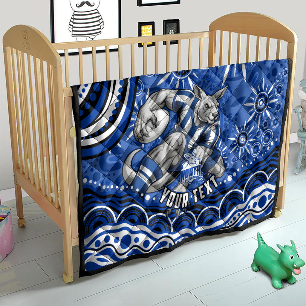 Personalized North Melbourne Kangaroos Footy Mascot Quilt Aboriginal Dot Art - Dreamtime Football Mascot