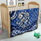 Personalized North Melbourne Kangaroos Footy Mascot Quilt Aboriginal Dot Art - Dreamtime Football Mascot