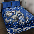Personalized North Melbourne Kangaroos Footy Mascot Quilt Bed Set Aboriginal Dot Art - Dreamtime Football Mascot