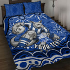 Personalized North Melbourne Kangaroos Footy Mascot Quilt Bed Set Aboriginal Dot Art - Dreamtime Football Mascot
