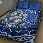 Personalized North Melbourne Kangaroos Footy Mascot Quilt Bed Set Aboriginal Dot Art - Dreamtime Football Mascot