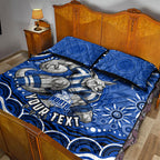 Personalized North Melbourne Kangaroos Footy Mascot Quilt Bed Set Aboriginal Dot Art - Dreamtime Football Mascot