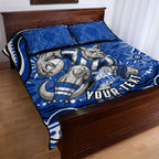 Personalized North Melbourne Kangaroos Footy Mascot Quilt Bed Set Aboriginal Dot Art - Dreamtime Football Mascot