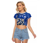 Personalized North Melbourne Kangaroos Footy Mascot Raglan Cropped T Shirt Aboriginal Dot Art - Dreamtime Football Mascot