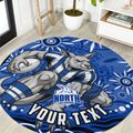 Personalized North Melbourne Kangaroos Footy Mascot Round Carpet Aboriginal Dot Art - Dreamtime Football Mascot