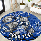 Personalized North Melbourne Kangaroos Footy Mascot Round Carpet Aboriginal Dot Art - Dreamtime Football Mascot