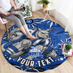 Personalized North Melbourne Kangaroos Footy Mascot Round Carpet Aboriginal Dot Art - Dreamtime Football Mascot