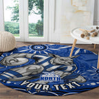 Personalized North Melbourne Kangaroos Footy Mascot Round Carpet Aboriginal Dot Art - Dreamtime Football Mascot