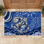 Personalized North Melbourne Kangaroos Footy Mascot Rubber Doormat Aboriginal Dot Art - Dreamtime Football Mascot