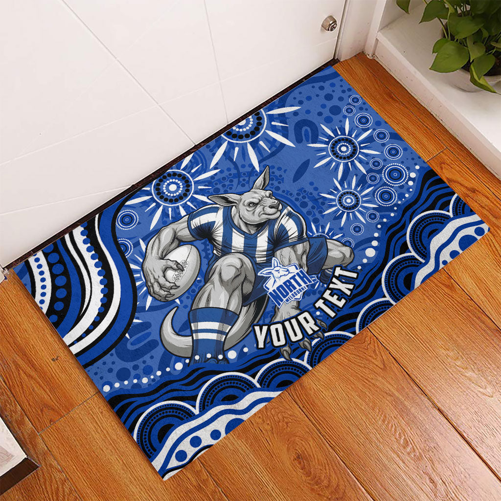 Personalized North Melbourne Kangaroos Footy Mascot Rubber Doormat Aboriginal Dot Art - Dreamtime Football Mascot