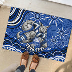 Personalized North Melbourne Kangaroos Footy Mascot Rubber Doormat Aboriginal Dot Art - Dreamtime Football Mascot