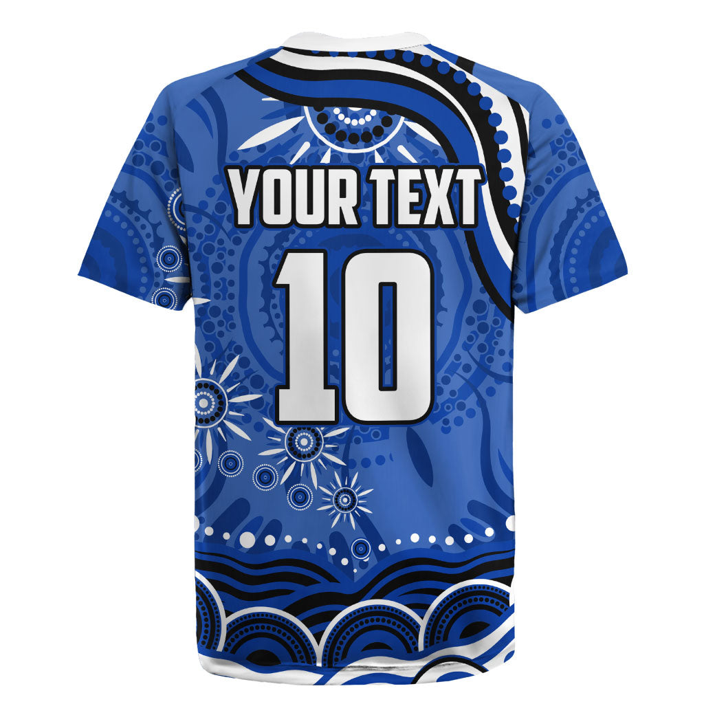 Personalized North Melbourne Kangaroos Footy Mascot Rugby Jersey Aboriginal Dot Art - Dreamtime Football Mascot