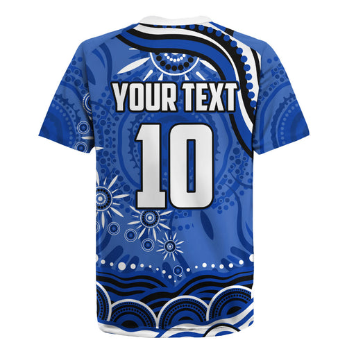 Personalized North Melbourne Kangaroos Footy Mascot Rugby Jersey Aboriginal Dot Art - Dreamtime Football Mascot