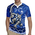 Personalized North Melbourne Kangaroos Footy Mascot Rugby Jersey Aboriginal Dot Art - Dreamtime Football Mascot