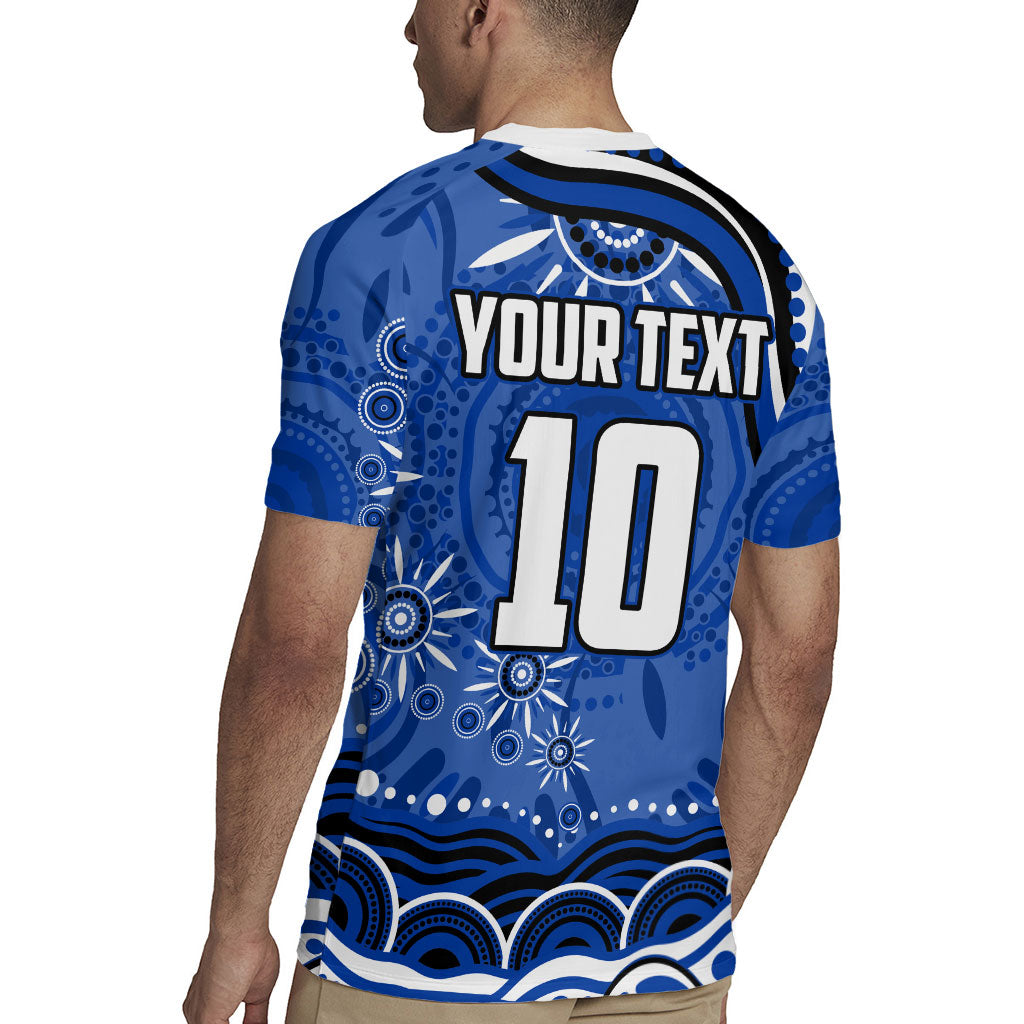 Personalized North Melbourne Kangaroos Footy Mascot Rugby Jersey Aboriginal Dot Art - Dreamtime Football Mascot