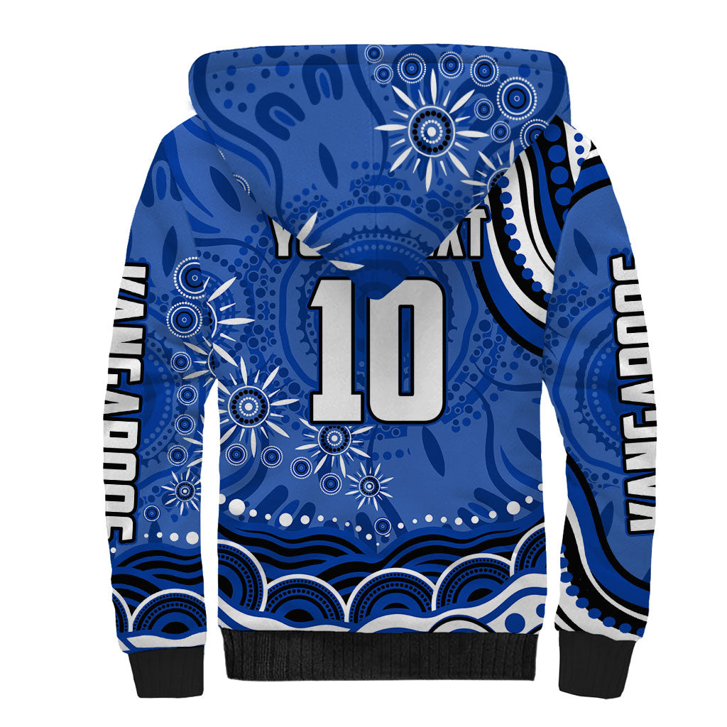 Personalized North Melbourne Kangaroos Footy Mascot Sherpa Hoodie Aboriginal Dot Art - Dreamtime Football Mascot