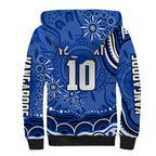 Personalized North Melbourne Kangaroos Footy Mascot Sherpa Hoodie Aboriginal Dot Art - Dreamtime Football Mascot