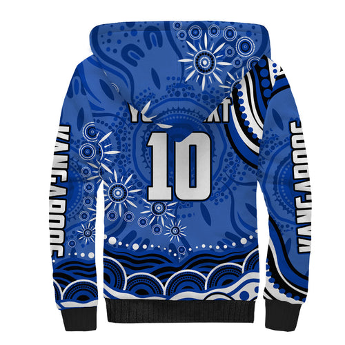 Personalized North Melbourne Kangaroos Footy Mascot Sherpa Hoodie Aboriginal Dot Art - Dreamtime Football Mascot