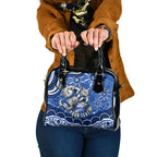 Personalized North Melbourne Kangaroos Footy Mascot Shoulder Handbag Aboriginal Dot Art - Dreamtime Football Mascot