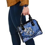 Personalized North Melbourne Kangaroos Footy Mascot Shoulder Handbag Aboriginal Dot Art - Dreamtime Football Mascot