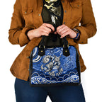 Personalized North Melbourne Kangaroos Footy Mascot Shoulder Handbag Aboriginal Dot Art - Dreamtime Football Mascot
