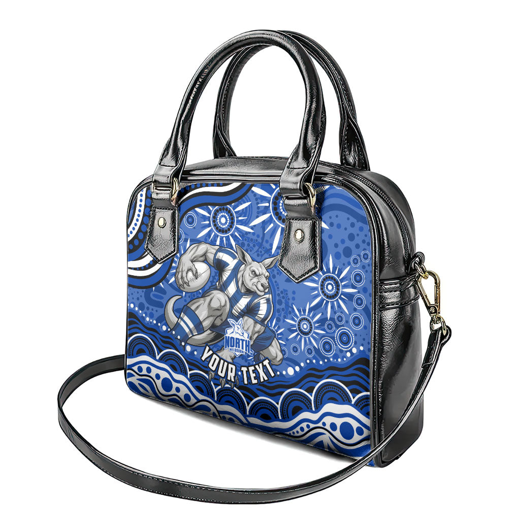 Personalized North Melbourne Kangaroos Footy Mascot Shoulder Handbag Aboriginal Dot Art - Dreamtime Football Mascot