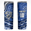 Personalized North Melbourne Kangaroos Footy Mascot Skinny Tumbler Aboriginal Dot Art - Dreamtime Football Mascot
