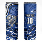 Personalized North Melbourne Kangaroos Footy Mascot Skinny Tumbler Aboriginal Dot Art - Dreamtime Football Mascot
