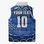 Personalized North Melbourne Kangaroos Footy Mascot Sleeveless Puffer Jacket Aboriginal Dot Art - Dreamtime Football Mascot