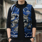 Personalized North Melbourne Kangaroos Footy Mascot Sleeveless Puffer Jacket Aboriginal Dot Art - Dreamtime Football Mascot