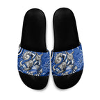 Personalized North Melbourne Kangaroos Footy Mascot Slide Sandals Aboriginal Dot Art - Dreamtime Football Mascot