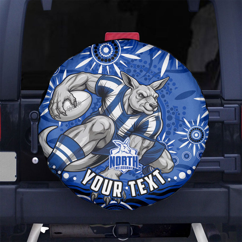 Personalized North Melbourne Kangaroos Footy Mascot Spare Tire Cover Aboriginal Dot Art - Dreamtime Football Mascot