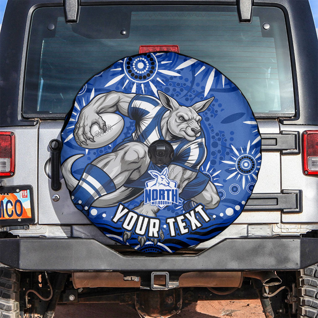Personalized North Melbourne Kangaroos Footy Mascot Spare Tire Cover Aboriginal Dot Art - Dreamtime Football Mascot