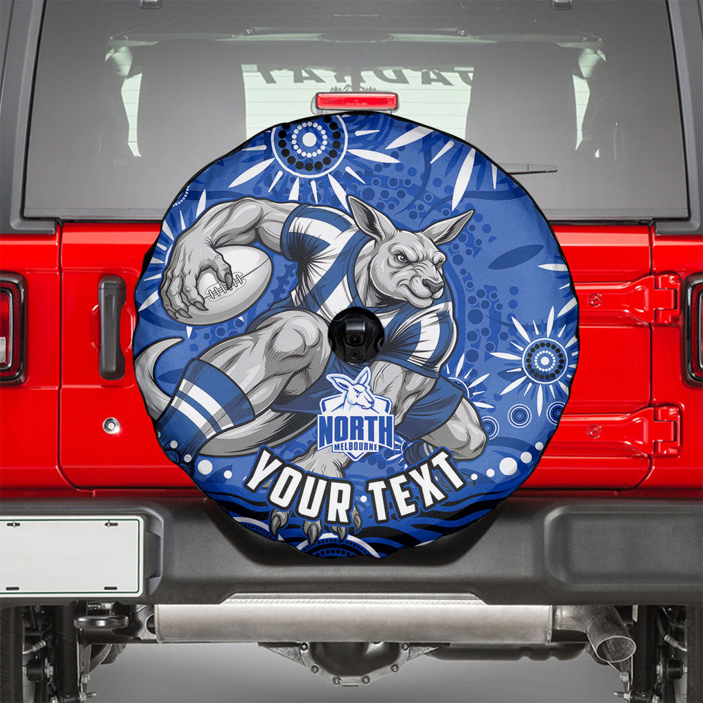 Personalized North Melbourne Kangaroos Footy Mascot Spare Tire Cover Aboriginal Dot Art - Dreamtime Football Mascot