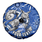 Personalized North Melbourne Kangaroos Footy Mascot Spare Tire Cover Aboriginal Dot Art - Dreamtime Football Mascot