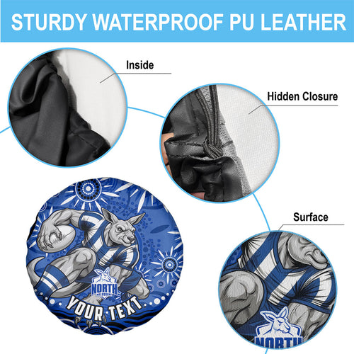 Personalized North Melbourne Kangaroos Footy Mascot Spare Tire Cover Aboriginal Dot Art - Dreamtime Football Mascot