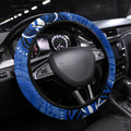 North Melbourne Kangaroos Footy Mascot Steering Wheel Cover Aboriginal Dot Art - Dreamtime Football Mascot
