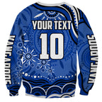 Personalized North Melbourne Kangaroos Footy Mascot Sweatshirt Aboriginal Dot Art - Dreamtime Football Mascot