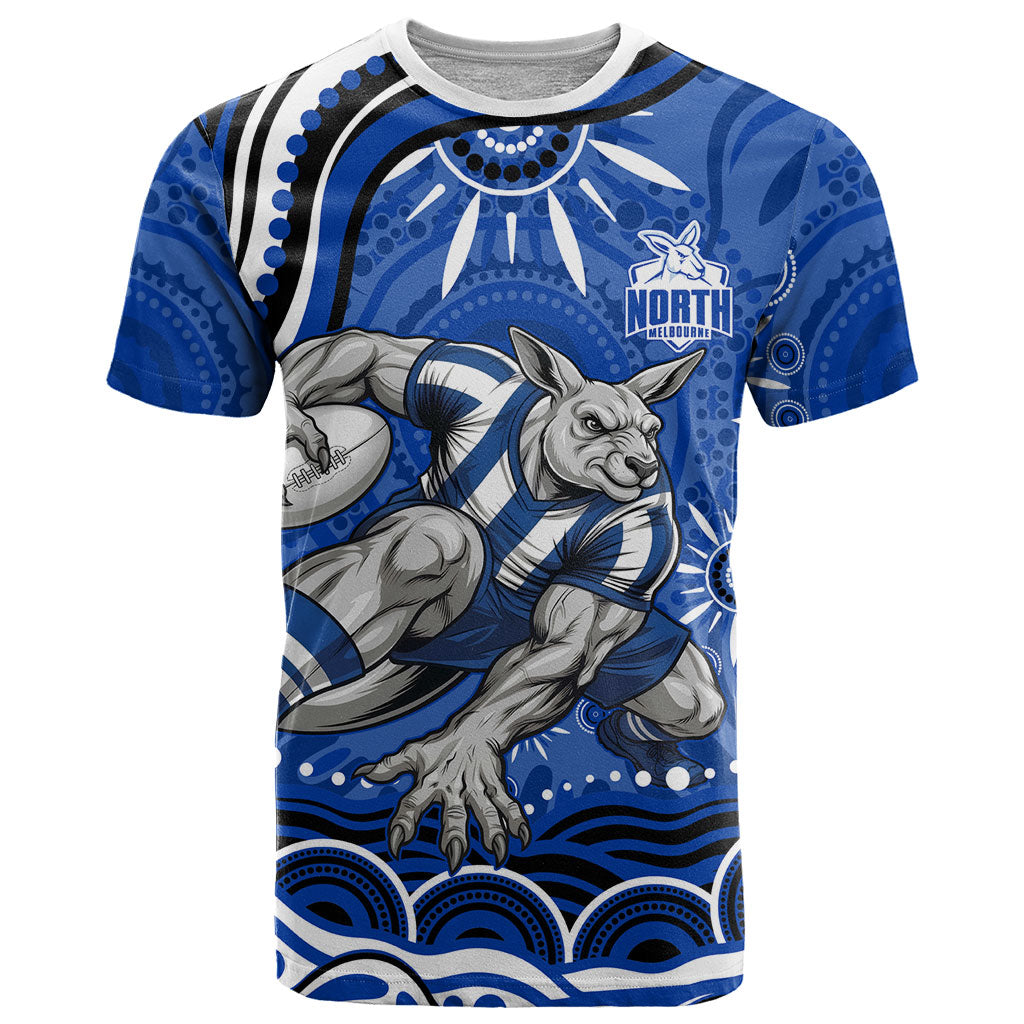 Personalized North Melbourne Kangaroos Footy Mascot T Shirt Aboriginal Dot Art - Dreamtime Football Mascot