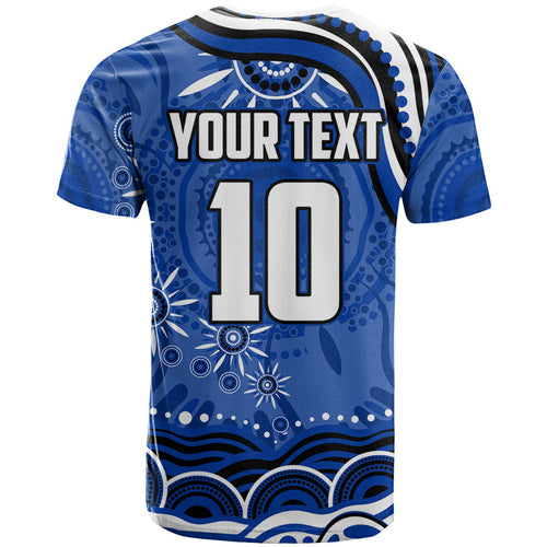 Personalized North Melbourne Kangaroos Footy Mascot T Shirt Aboriginal Dot Art - Dreamtime Football Mascot