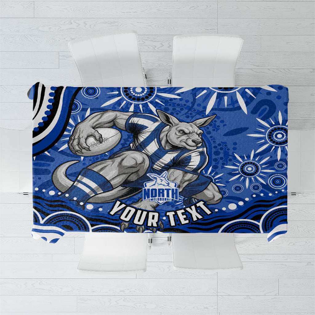 Personalized North Melbourne Kangaroos Footy Mascot Tablecloth Aboriginal Dot Art - Dreamtime Football Mascot