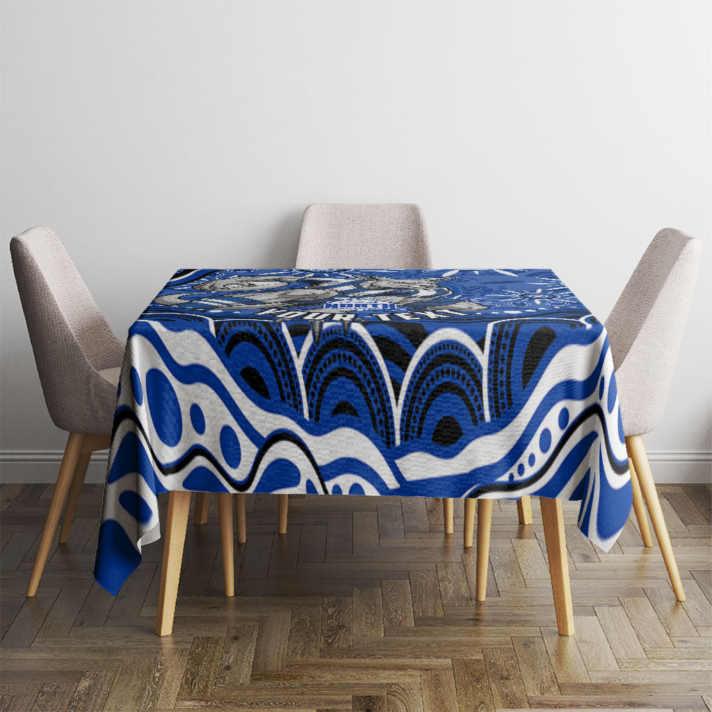 Personalized North Melbourne Kangaroos Footy Mascot Tablecloth Aboriginal Dot Art - Dreamtime Football Mascot