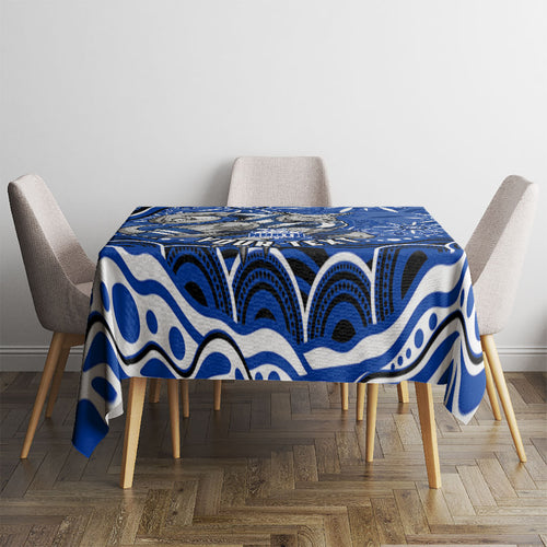 Personalized North Melbourne Kangaroos Footy Mascot Tablecloth Aboriginal Dot Art - Dreamtime Football Mascot